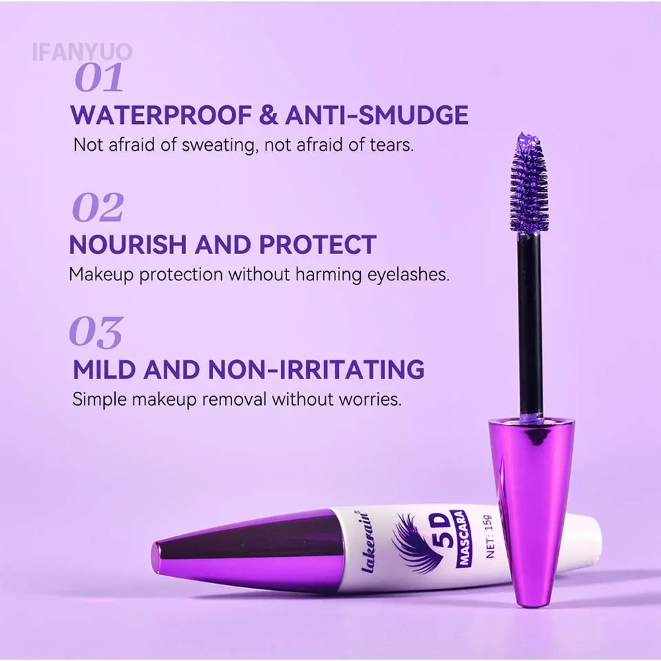 Red Wine Brown Eyelashes Mascara 5D Three-dimensional Eyelashes Curling Extension Non-smudge Waterproof Fast Dry Lsting Makeup — image 7