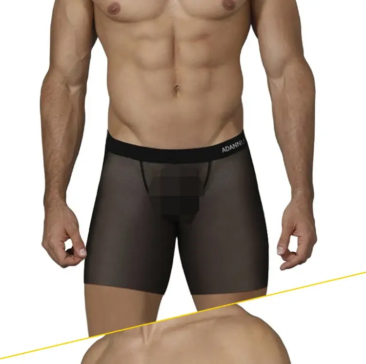 1/3 PCS Men Ice Silk Transparent Boxers 0.01 Ultra-thin Fabric See Through Underpants Seamless Underwear Boxer Shorts — image 15