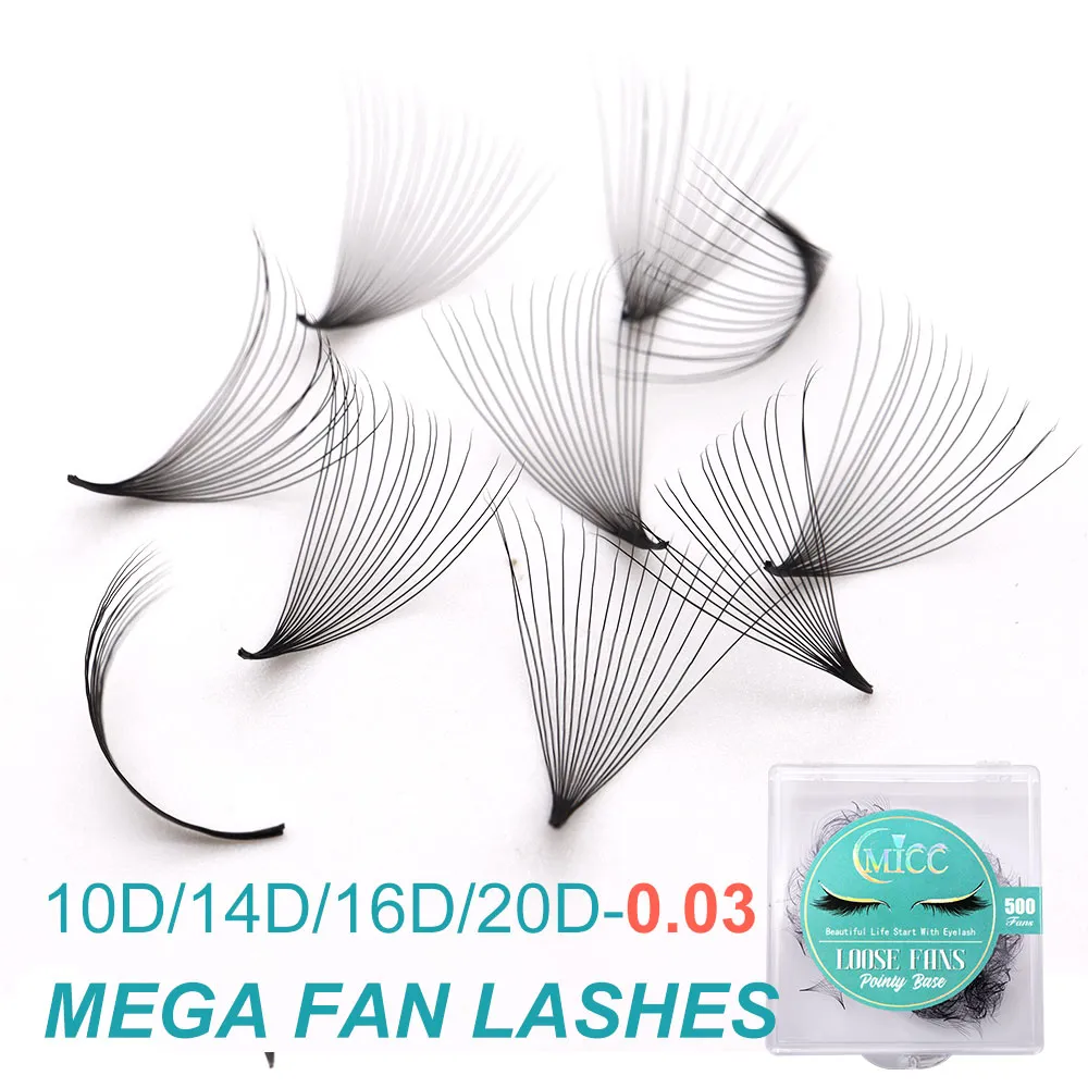 10D 20D 0.03 Thickness Pointy Base Sharp Slim Narrow Stem Mega Russian Volume Loose Fans Thin Russia Volume Lashes Extensions — image 2