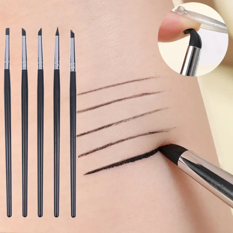 Black Silicone Eyeliner Brush Blade Multi-purpose Eyebrow Lipstick Brushes Easy To Use Nail Painting Pen Eyes Shaping Makeup — image 1