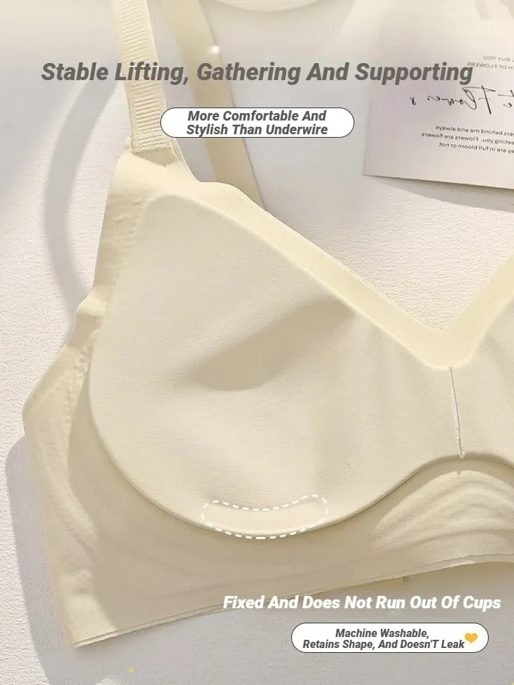 Reggiseno senza cuciture per seno piccolo Push-up da donna Comodo supporto morbido senza ferretto Intimo chiuso per donne con seno senza bordo — image 2