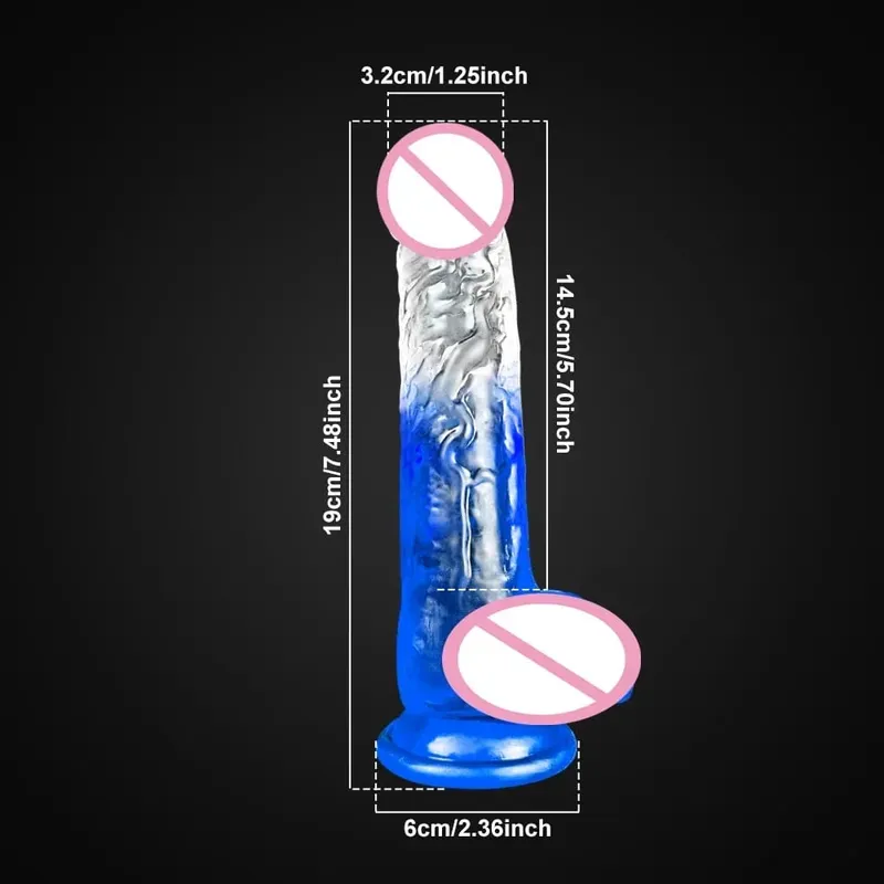 Jelly Dildo 4 Sizes Transparent Soft Realistic Penis Fake Dick Butt Plug for Woman Men Gay Sex Toys Female Vagina Anal Sex Toys — image 18
