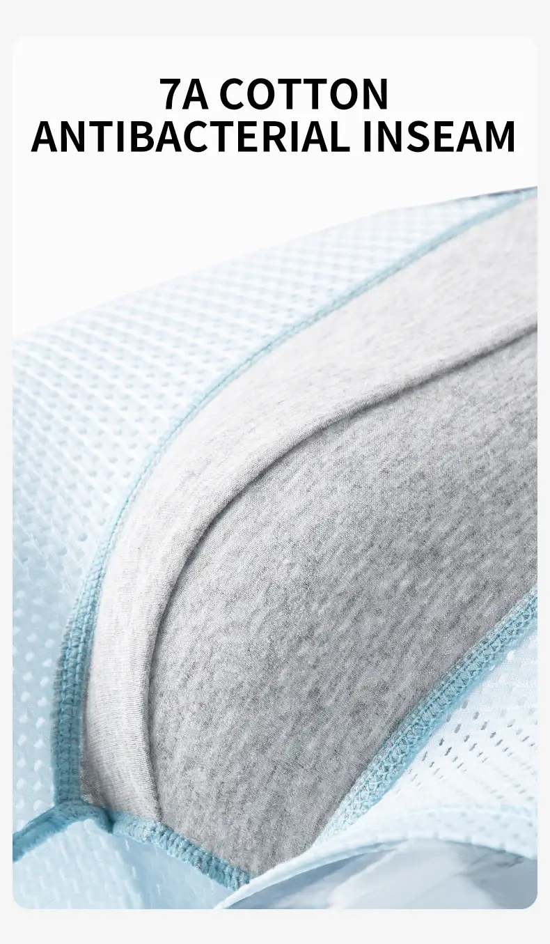 MiiOW 3Pcs Ice Silk Men's Underwear Boxers Breathable Mesh Mens Underpants 7A Antibacterial Cotton Crotch Man Panties Boxers — image 3