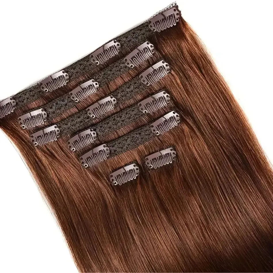 100% Real Human Hair Blonde Clips In Hair Extensions Bundles Natural Black Bulks Blonde 613 Piano Colored Brazilian Hair 30 inch — image 11
