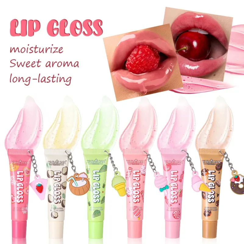 6 Colors Random Hair Moisturizing Fruit Scent Lip Gloss Long-Lasting Waterproof Liquid Lipstick Makeup Valentine's Day Gift — image 6