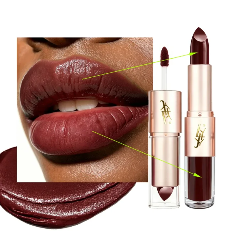 2 IN 1 Dual-End Lipstick & Liquid Lip Gloss High Shine Glossy Lip Color Long Lasting Waterproof Bold Lip Makeup — image 6