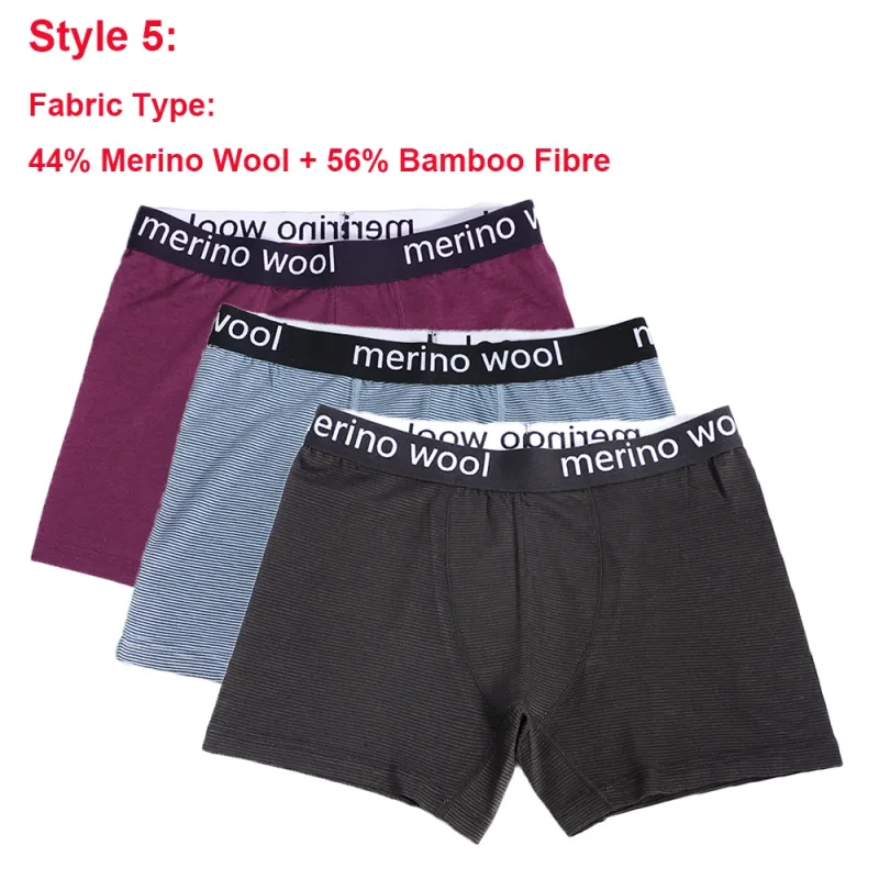 Merino Wool Mens Underwear Boxer Briefs 87% Merino Wool Blend Boxershorts Men Soft Breathable Moisture Wicking Sports Underpants