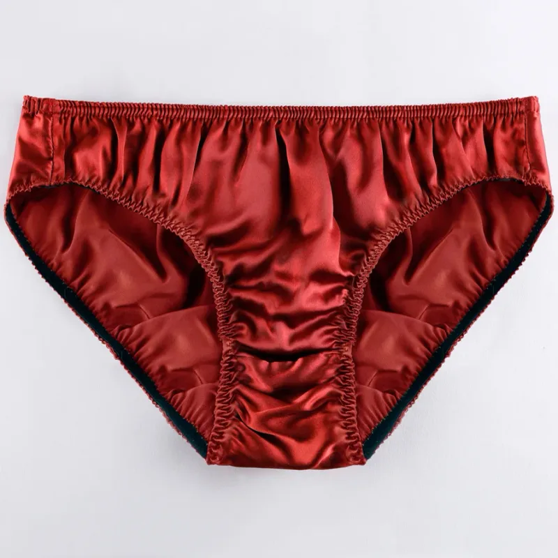 Pure Silk Mens Wrinkle Briefs Breathable Male Panties 100% Mulberry Silk Trigonometric Underwear Plus Size Men Boxers Summer — image 6