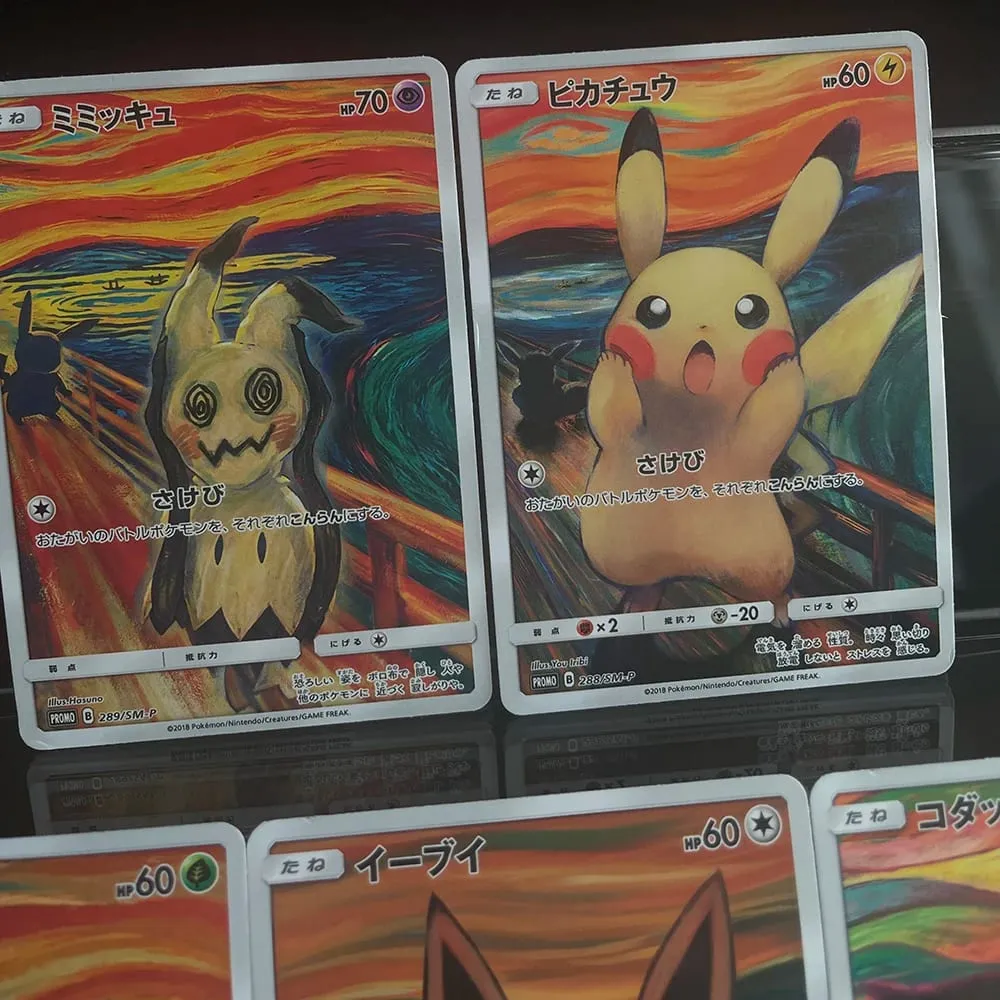 Kad Buatan Sendiri Versi Jepun DIY Sm-P Promo Psyduck Eevee Mimikyu Rowlet Munch A Kad Dagangan Koleksi Retrospektif — image 5
