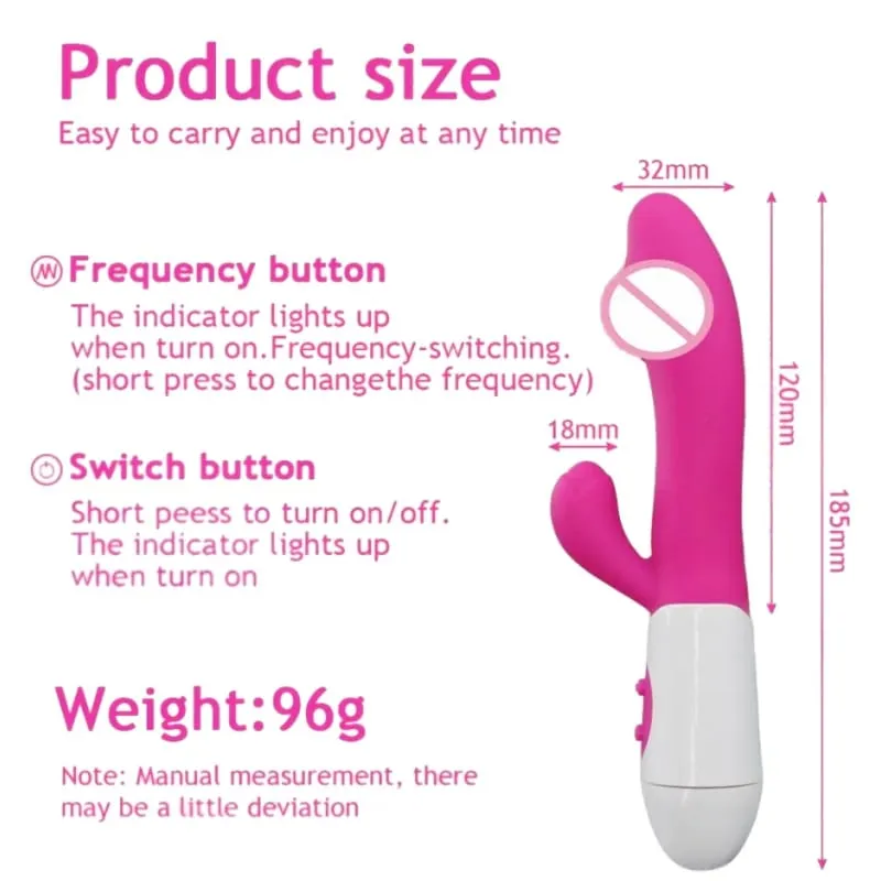 Silikon G-Spot Rabbit Vibrator Dwi Getaran Pengurut Klitoris 10 Kelajuan Mainan Seks Keseronokan Kalis Air Boleh Dicas semula untuk Wanita — image 3