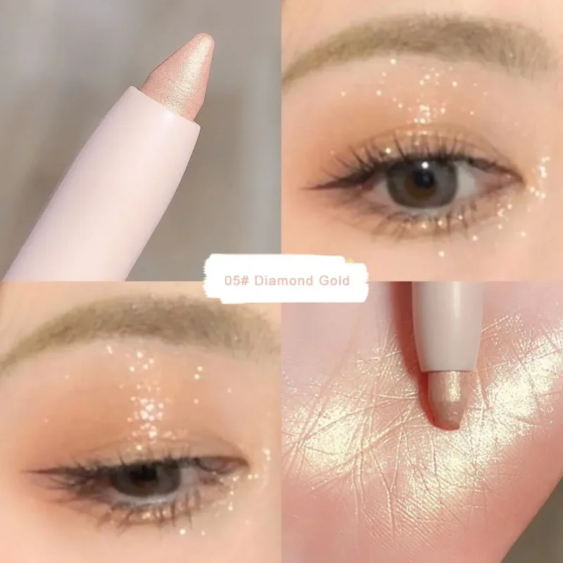 Eye Shadow Lying Silkworm Highlighter Pen Korean Eyes Makeup Matte White Pearl High-gloss Brightening Glitter Eyeshadow Stick — image 13