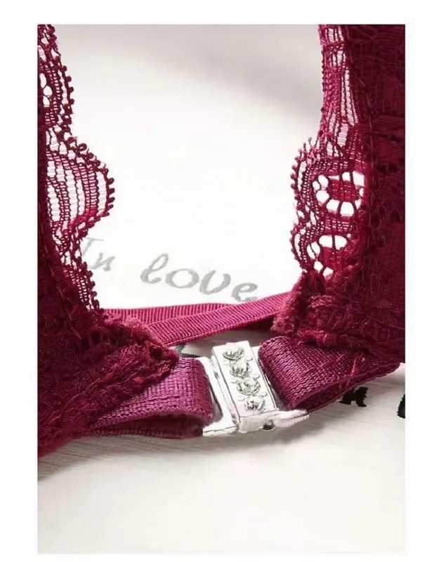 Sexy Lace Bra Set Front-Buckle Backless Push Up Adjustable Lingerie — image 6