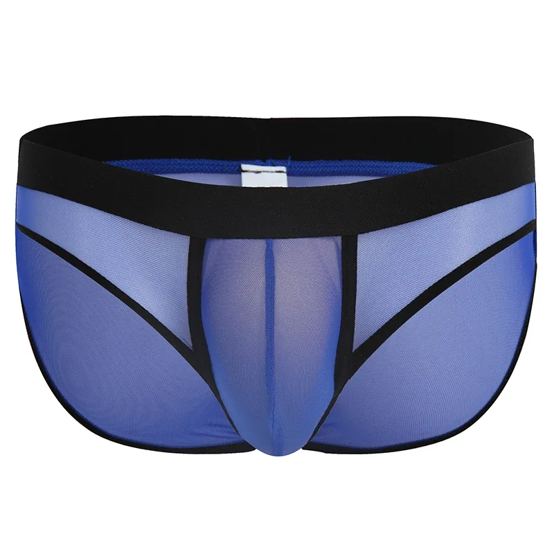 Fashion Solid Color Men Underwear Mesh Breathable Briefs Underpants Low Waist Trunks Male — image 17