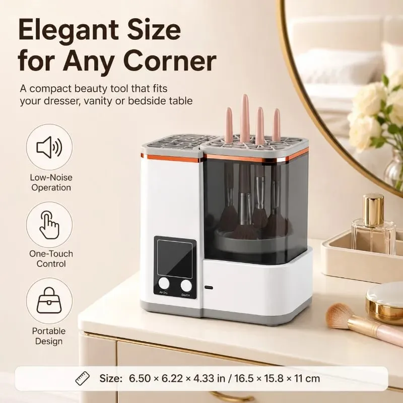 Portable Makeup Brush Cleaning Machine Awtomatikong Washer Dryer 2 Wash Mode 2 Air Dry Mode para sa Beauty Brushes Paggamit sa Paglalakbay sa Bahay — image 3