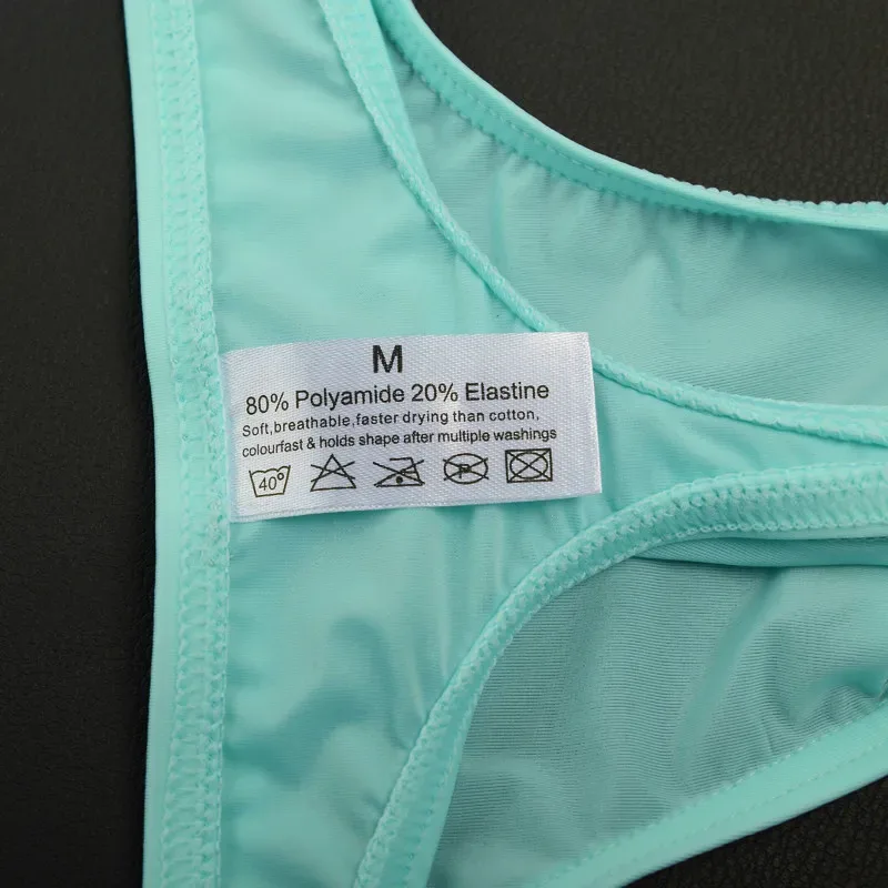 3Pcs/lot Sexy Underwear Men's T-Back Underpants Thongs G-String Ice Silk Breathable Male Bikini Panties U Convex Pouch Undies — image 20