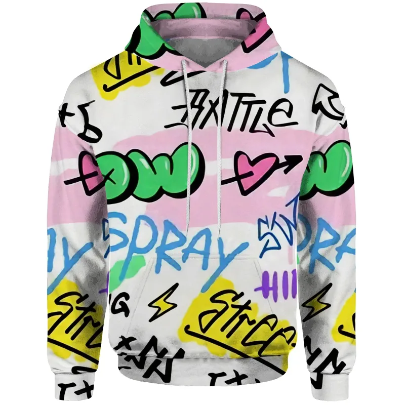 Graffiti Trendy Sweatshirt 3D Graphics Pattern Sweatshirt Male Clothes New In Hoodies & Sweatshirts Man Hoodie Men Clothing — image 7
