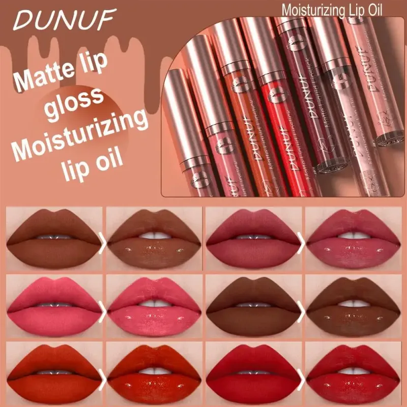 6 PCS Velvet Matte Liquid Lipstick Set Waterproof Long Lasting Nude Rose Red Lip Oil For Moisture And Shine — image 5