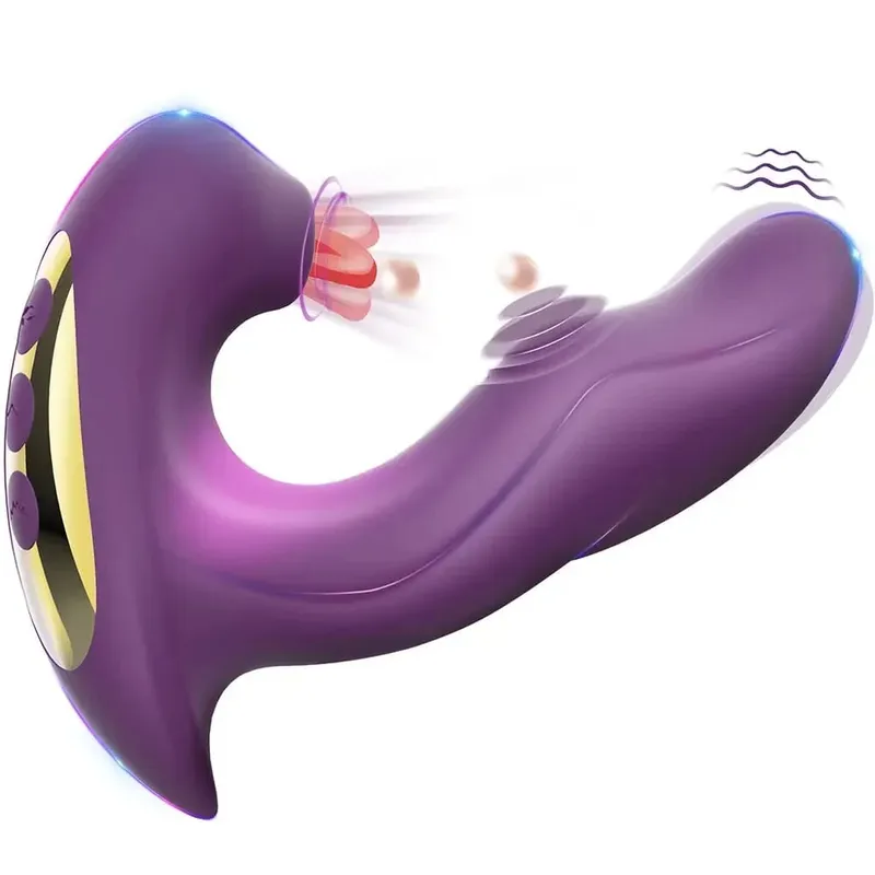 Vibrador de succión de clítoris 3 en 1 para mujeres, 15 modos, consolador para lamer la lengua y estimulador de vacío de clítoris, Juguetes sexuales para adultos