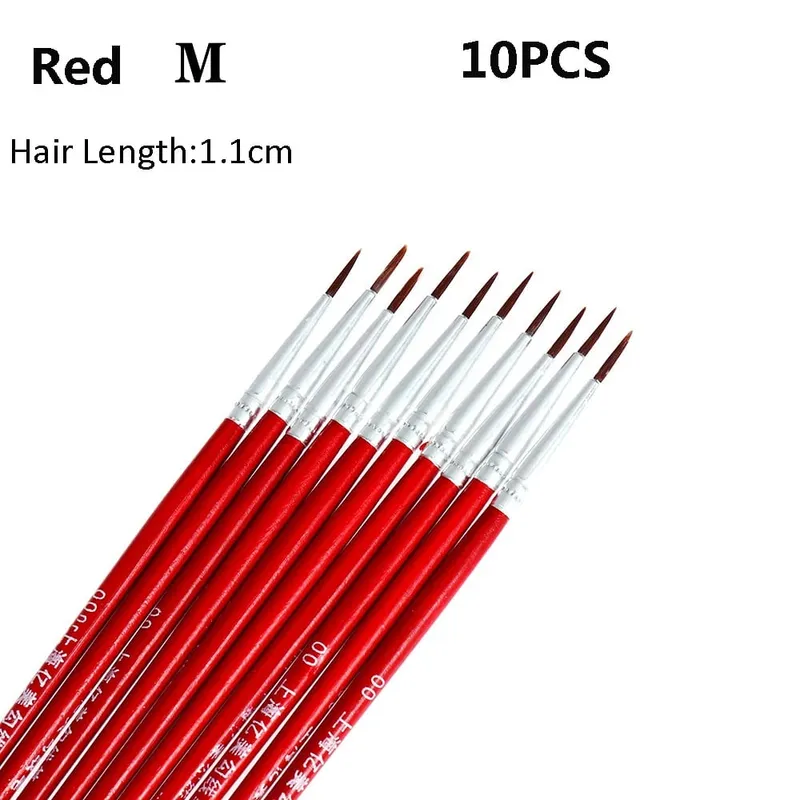 10Pcs Fine Hand Painted Thin Hook Line Pen Drawing Art Pen Nylon Brush Makeup Eyeliner Pen Detail Brush Cosmetics Art Supplies — image 12