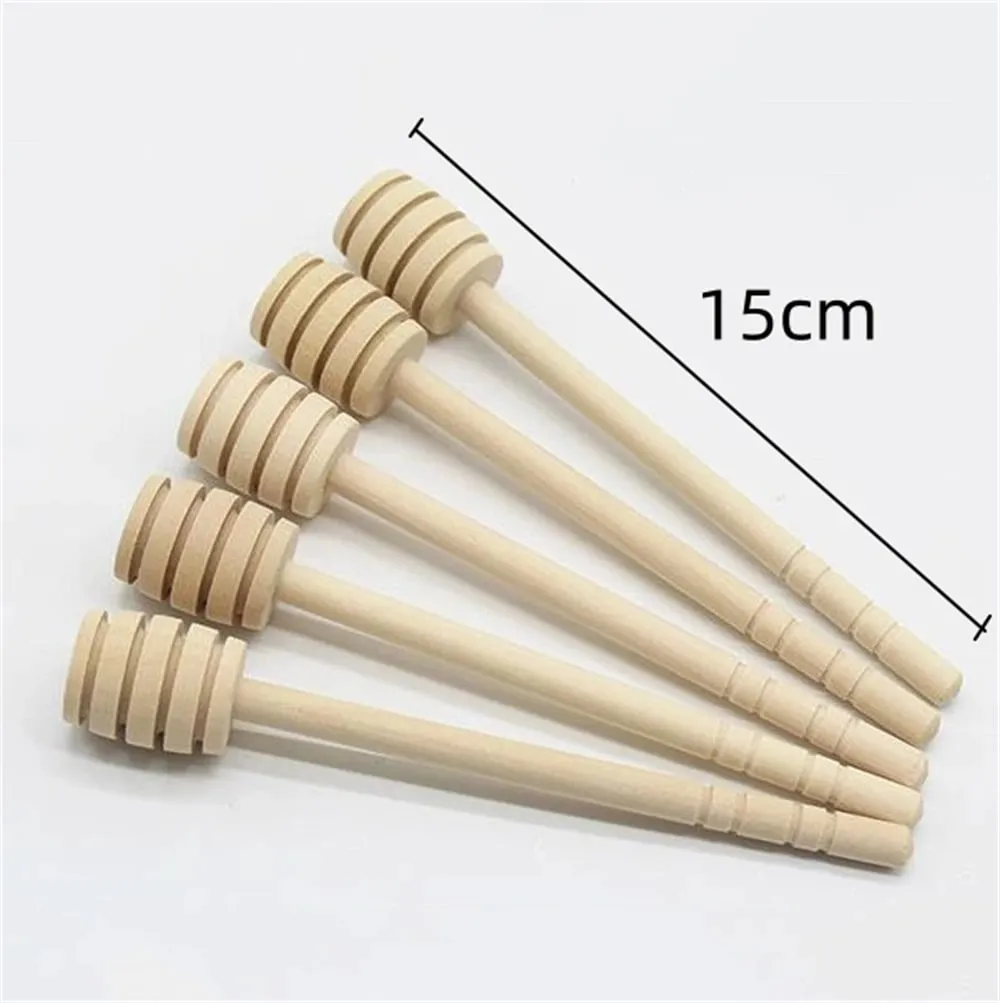 100pcs Wood Honey Dipper Stick Server for Honey Jar Dispense Drizzle Honey — image 11