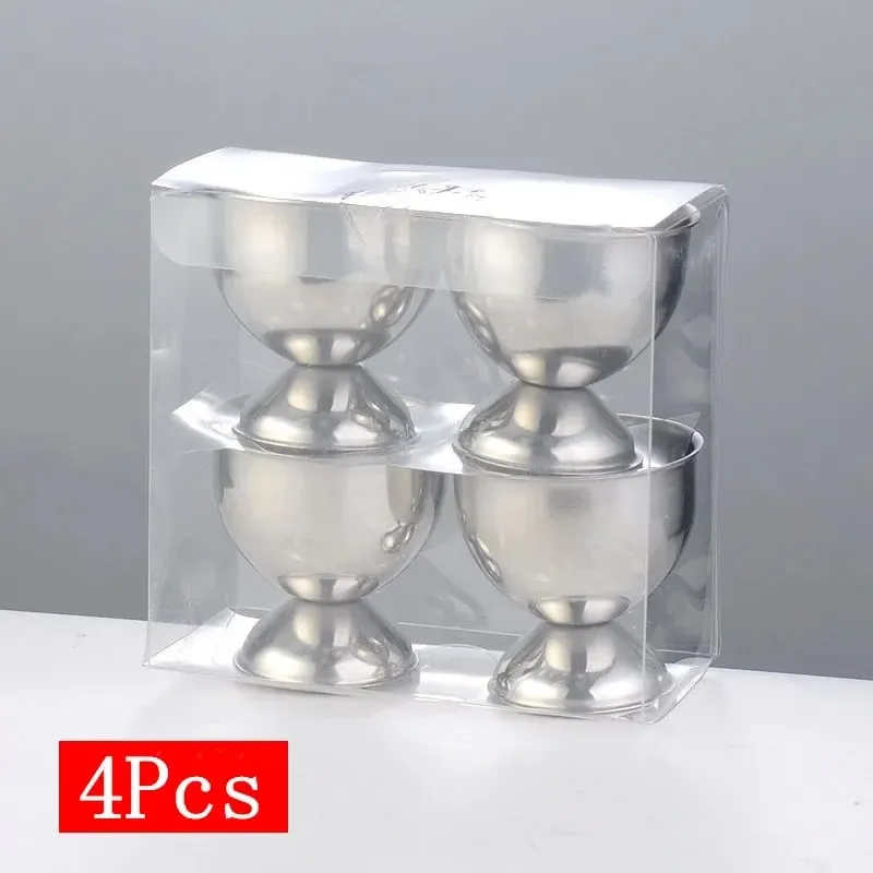 4pcs Stainless Steel Boiled Egg Cups Stand Rack Eggs Holder Kitchen Breakfast Cooking Tool Holder Cooking Tool Kitchen Gadgets — image 8