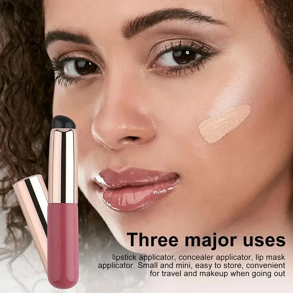Silicone Lip Brush With Cover Cap Concealer Brush Like Fingertips Q Soft Lipstick Makeup Brushes Round Head No Broken — image 4