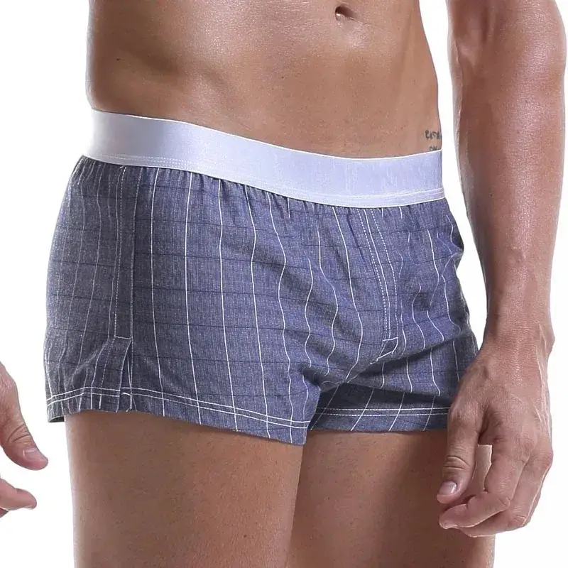 Boxer en coton pour hommes, short ample, multicolore, sous-vêtements à carreaux, vêtements de maison, pantalon flèche confortable, 3256806911165516 — image 9