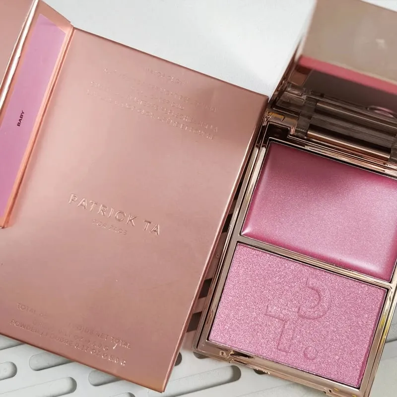Patrick 2 in 1 Cream & Powder Blush Palette Dual Cheek Blush Duo Lasting Natural Brightening TA Makeup Cosmetics She's That Girl — image 9