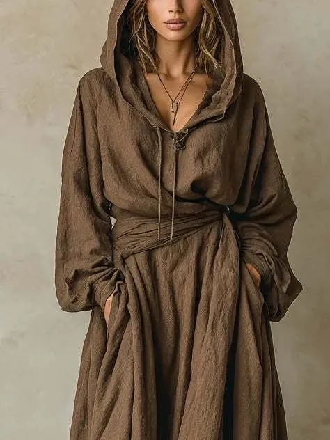 Damen-Abendkleid, Baumwolle, Polyester, bedruckt, V-Ausschnitt, Kleider, lockere Passform, Maxikleid mit Gürtel, Wickeltaille, Boho-Stil, langes Kleid
