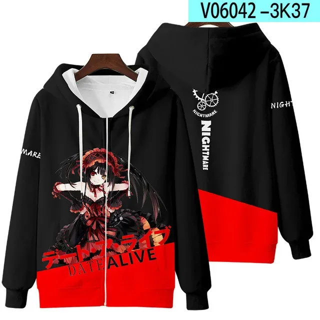 Anime Date A Live Girl Tokisaki Kurumi Nightmare 3D Printed Men's Sweatshirt Hooded Hoodies Harajuku Man Clothes — image 10