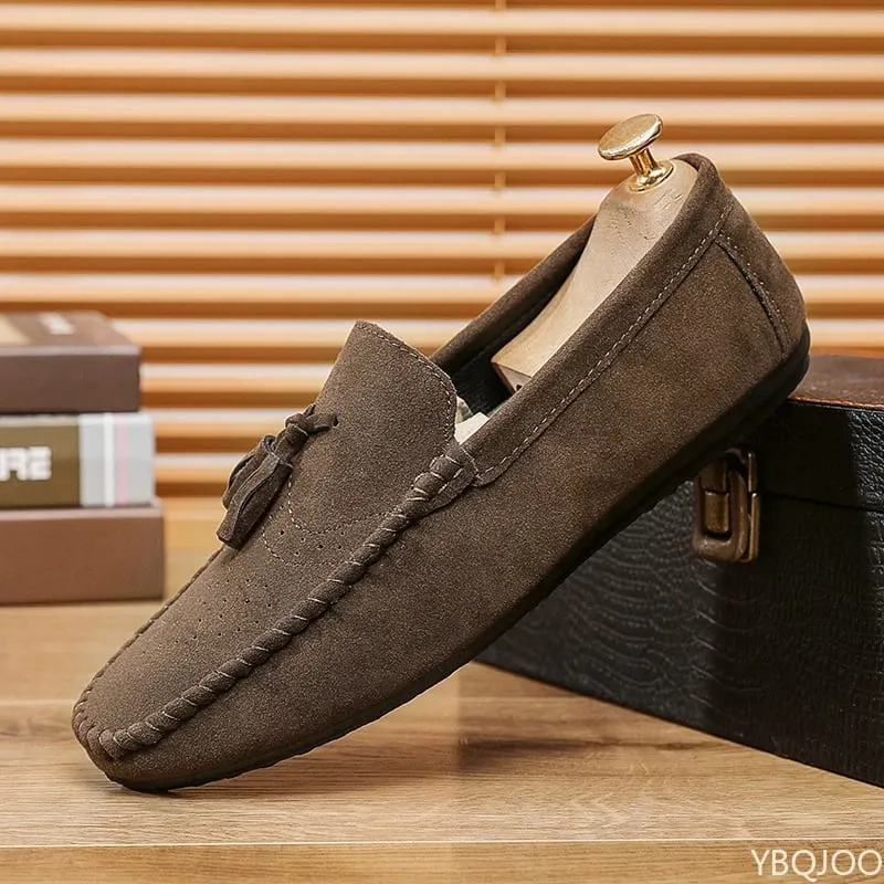 Men's Casual leather Shoes Soft soled driving lazy Loafers Versatile trendy flats Fashion lightweight Male shoes Zapatos ladies — image 2