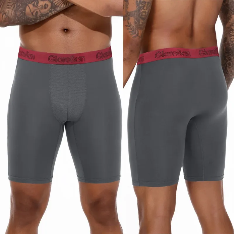 Celana Boxer Kaki Panjang Cepat Kering Warna Campuran 4 Buah Celana Dalam Pakaian Dalam untuk Rumah dan Olahraga Celana Dalam Pria Kualitas Tinggi