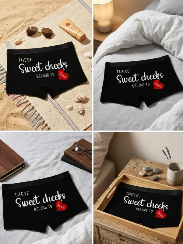 Boxer da uomo con nome personalizzato Boxer in cotone personalizzati con nome sul retro, regalo per lui, marito, fidanzato, compleanno, San Valentino — image 5