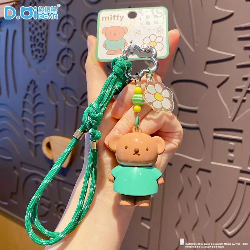 Kawaii Anime Miffy Rabbit Keychain Doll Cutegirlish Cartoon Creative Diy Keychain Schoolbag Gift