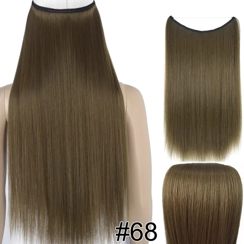 Synthetic Heat Resistant Hair Silky Straight Elasticity Invisible Wire Hair Extensions 8006 — image 33
