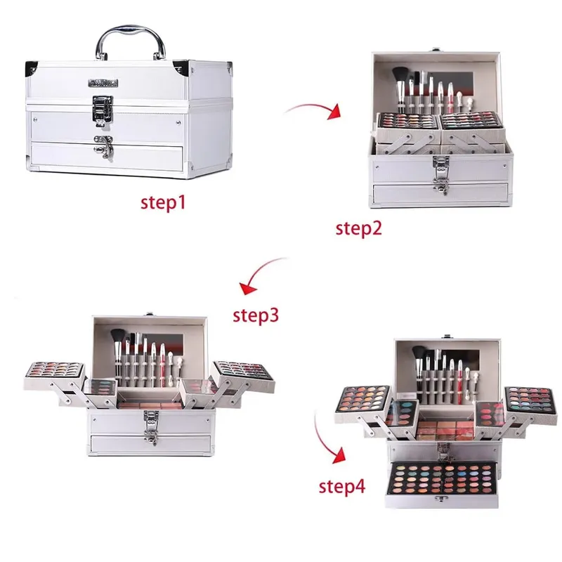 Full Face All-in-One Makeup Set Eyeshadow & Blush Integrated Palette Long Lasting Portable Multifunctional Facial Cosmetics Kit — image 3