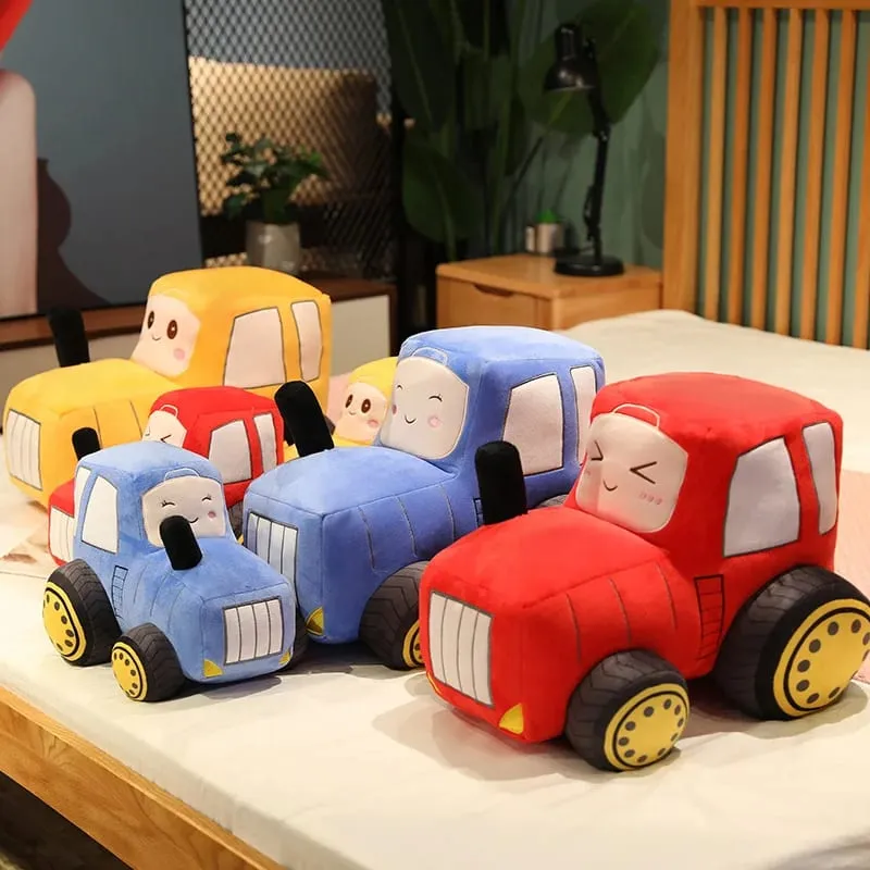 Simulation Tractor&Excavator Plush Toys Kawaii Car Dolls Stuffed Soft Vehicle Pillow Creative Christmas Birthday Gift for Kids — image 6