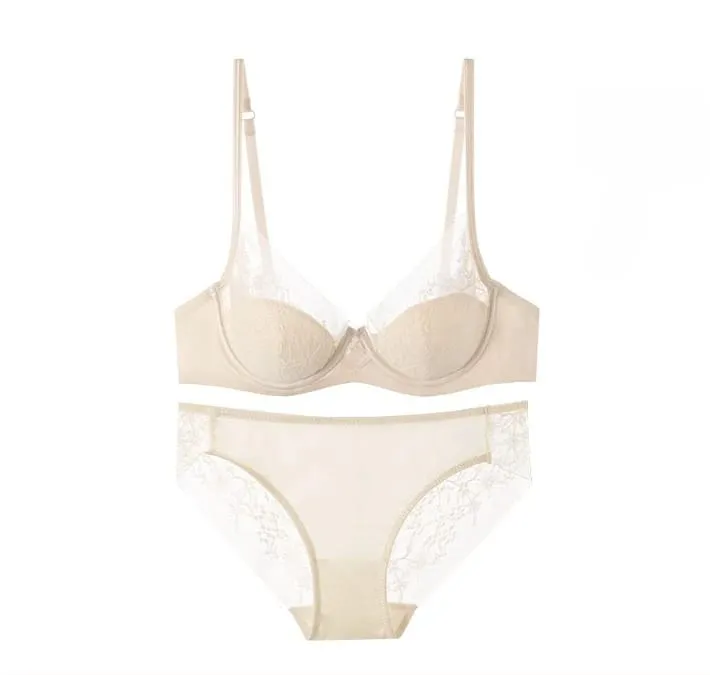 Set di lingerie in pizzo e raso in stile francese con spalline regolabili e reggiseno con imbottitura sottile e morbida biancheria intima per ragazze musulmane — image 8