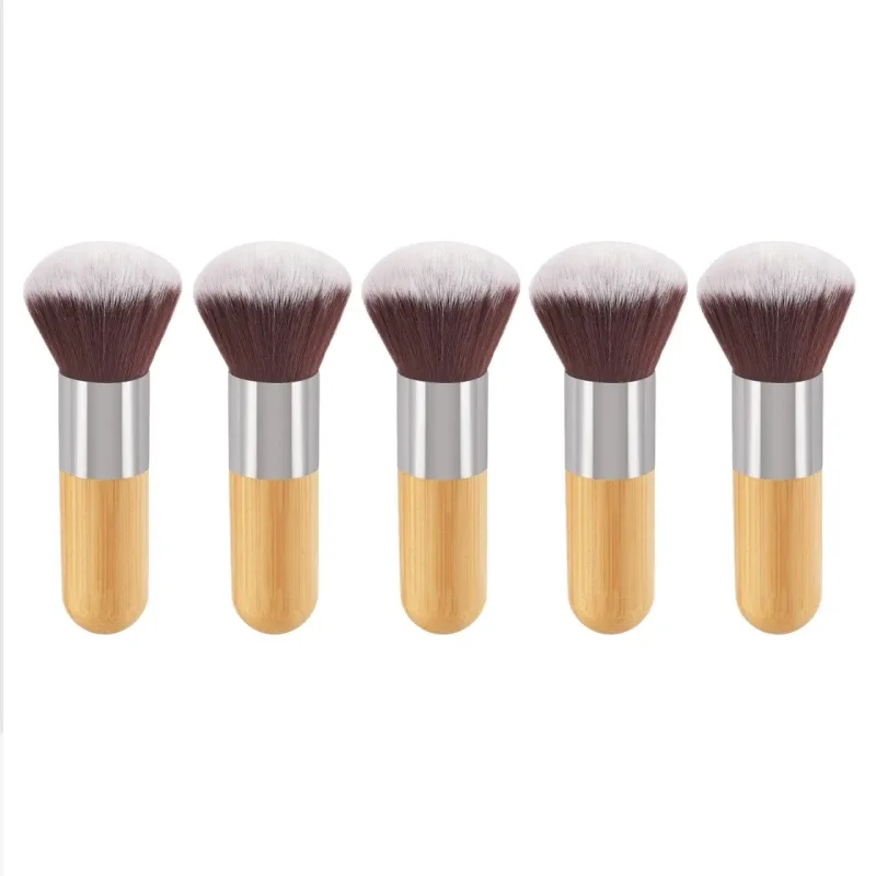 Bamboo Handle Foundation Brush Loose Powder Makeup Borstar Blush Contour Liquid Foundation Cream Professionell ansiktsskönhetsverktyg — image 12