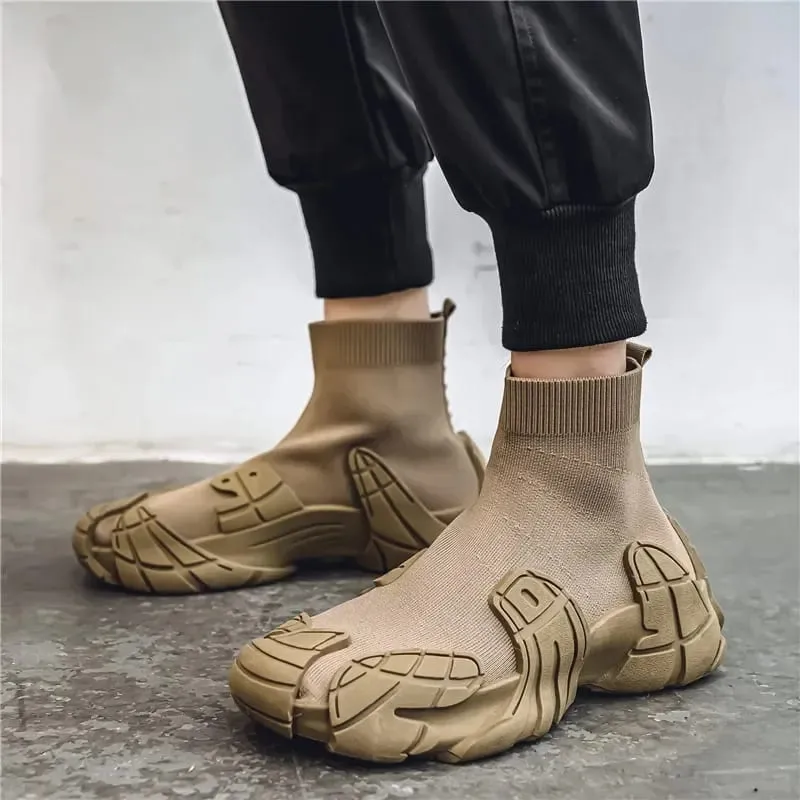Outdoor Men Casual Boots Designer Soft Sneakers Winter Breathable Men‘s Socks Shoes Slip-On Flat Lightweight Walking Sport Shoes — image 4