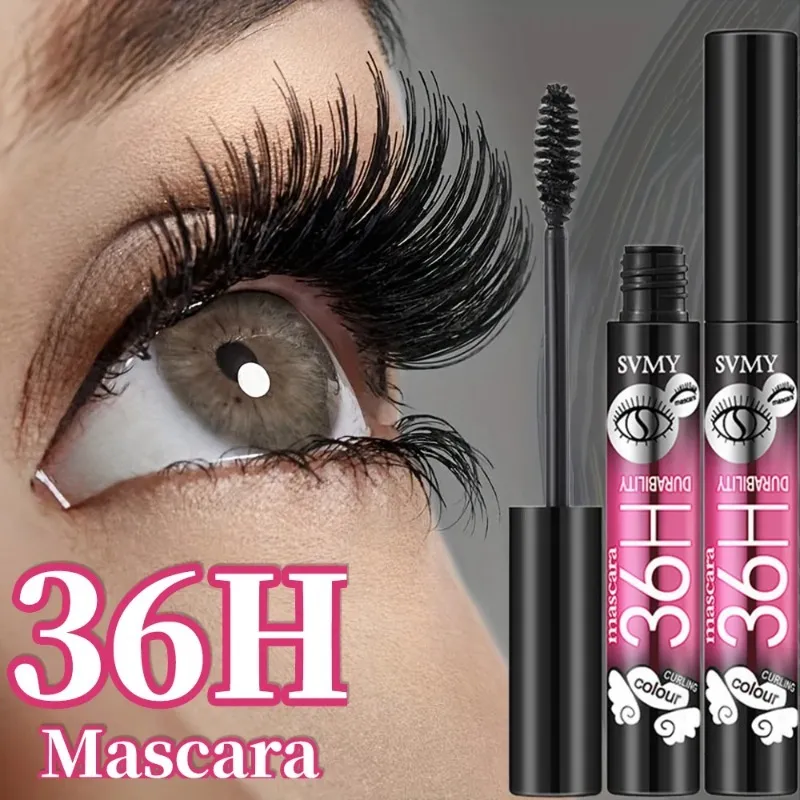 Fiber Mascara Sort Tyk Krøllet Holdbar Vandtæt Svedtæt forlængende Mascara Volumiserende Naturlig Eye Lash Extension Makeup — image 4