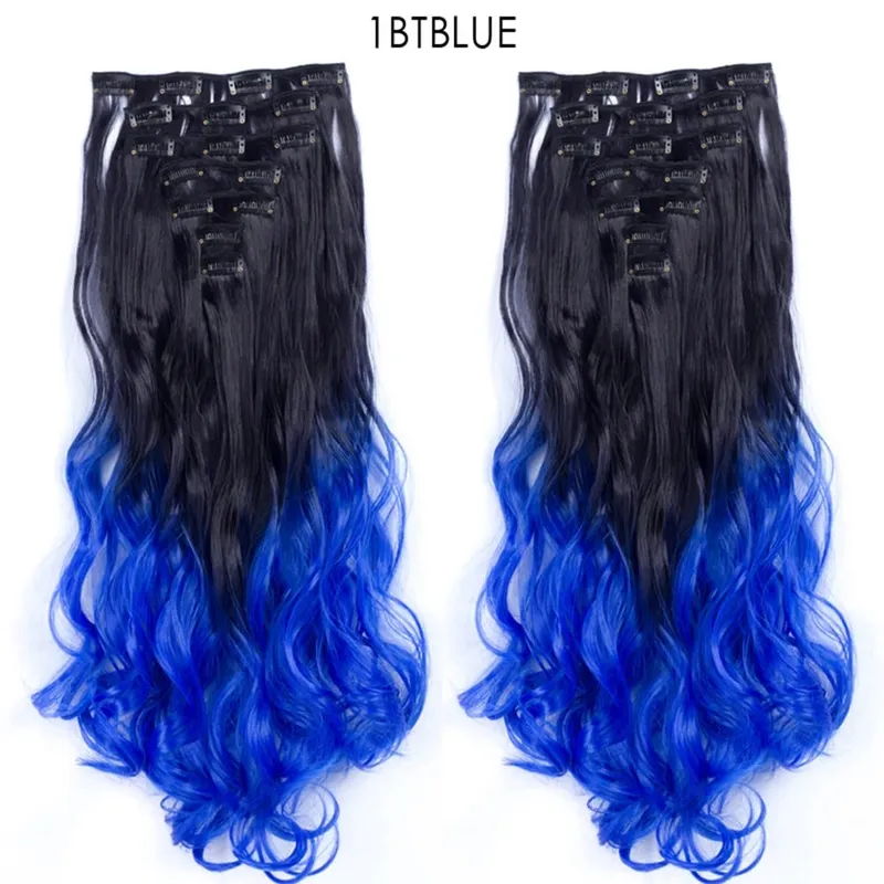 7pcs/Set Long Straight Hair Extension 16 Clips High Tempreture 22inch Synthetic Hairpiece Clip in Red Hair Extensions for Women — image 16