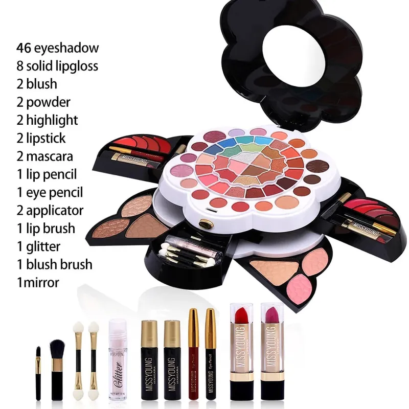 Bestselling All-in-One Makeup Case Kit Eyeshadow Lipstick Blush Highlight Palette Long Lasting Portable Complete Cosmetic Set — image 4