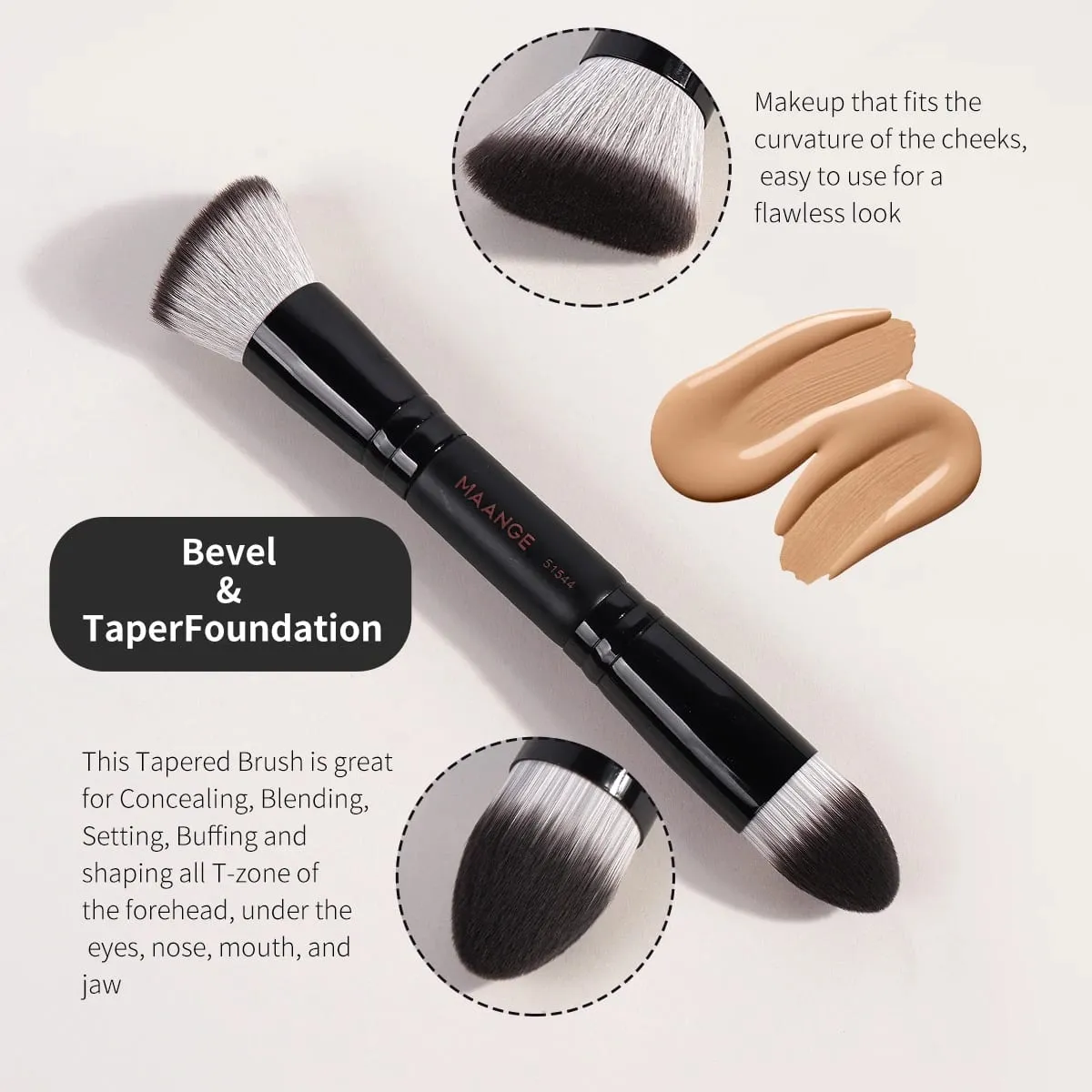 4 st Dubbeländade makeupborstar Set med Box Foundations Powder Conceal Blush för ögonskugga Basic Brush Nybörjarresor — image 3