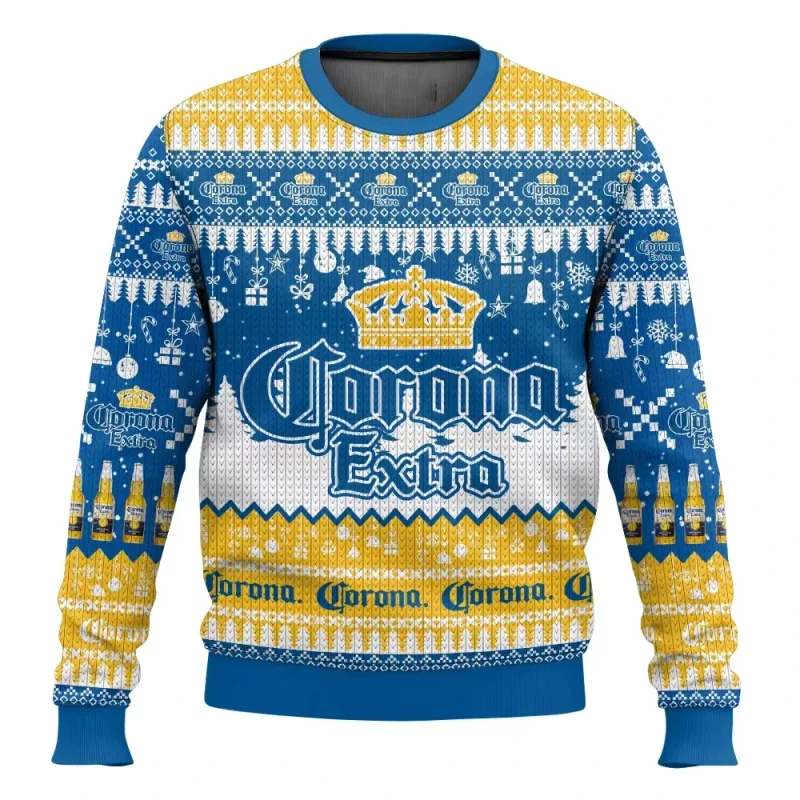 Suéter feio de cerveja Corona Natal cerveja feliz bebendo présente de Natal masculino et feminino grande taille suéter élégant — image 7