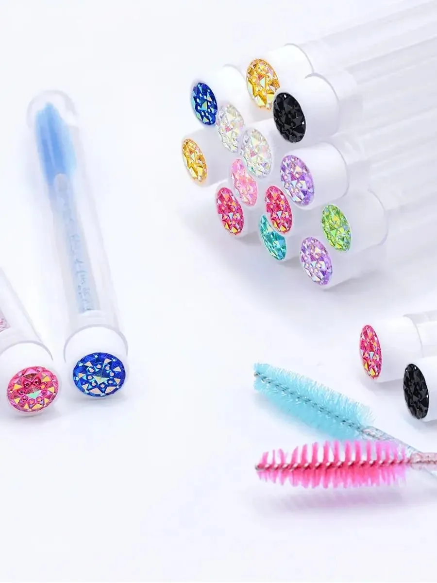 20Pcs Eyelash Brush Tubes With Crystal Lash Mascara Wands Eyebrow Comb Spoolies Container Lash Brush Applicators Makeup Tools — image 2