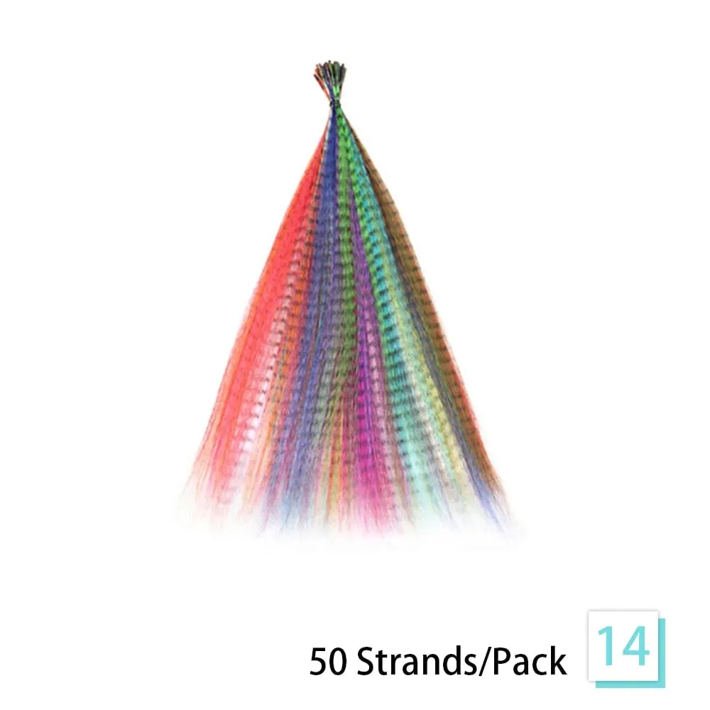 50 Strengen/Pack Synthetisch Gekleurde I-Tip Stok Veer Hair Extensions Steil Haar 16 Inch Voor Vrouwen Hoge temperatuur Vezel — image 9