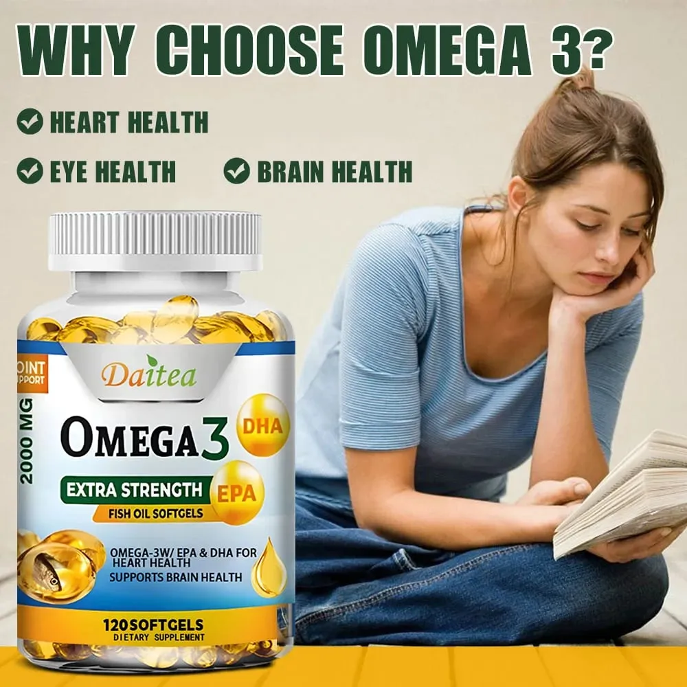 EPA 및 DHA가 함유된 오메가 3 피쉬 오일 2000mg 소프트젤 심장 뇌 관절 및 눈 건강 지원 신경 기능 및 면역력 향상 — image 6