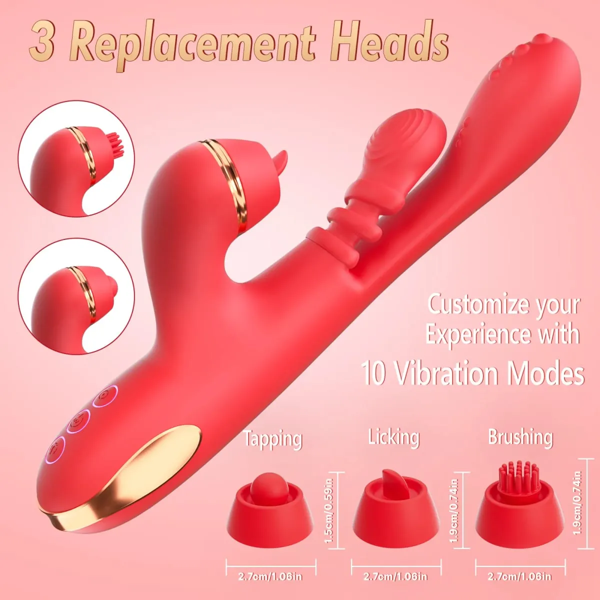 NEW 5 IN 1 Climax Finger Shaped Dildo Vibrator for Woman Clitoris Stimulator 3 Replacement Kneading Masturbator Adult Sex Toys