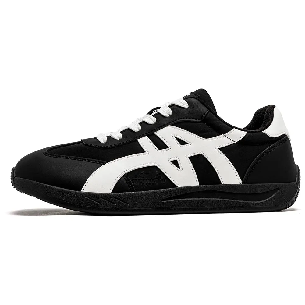 Sapatos descalços unissex de largura larga tênis de couro artificial clássico retro minimalista sapatos de caminhada